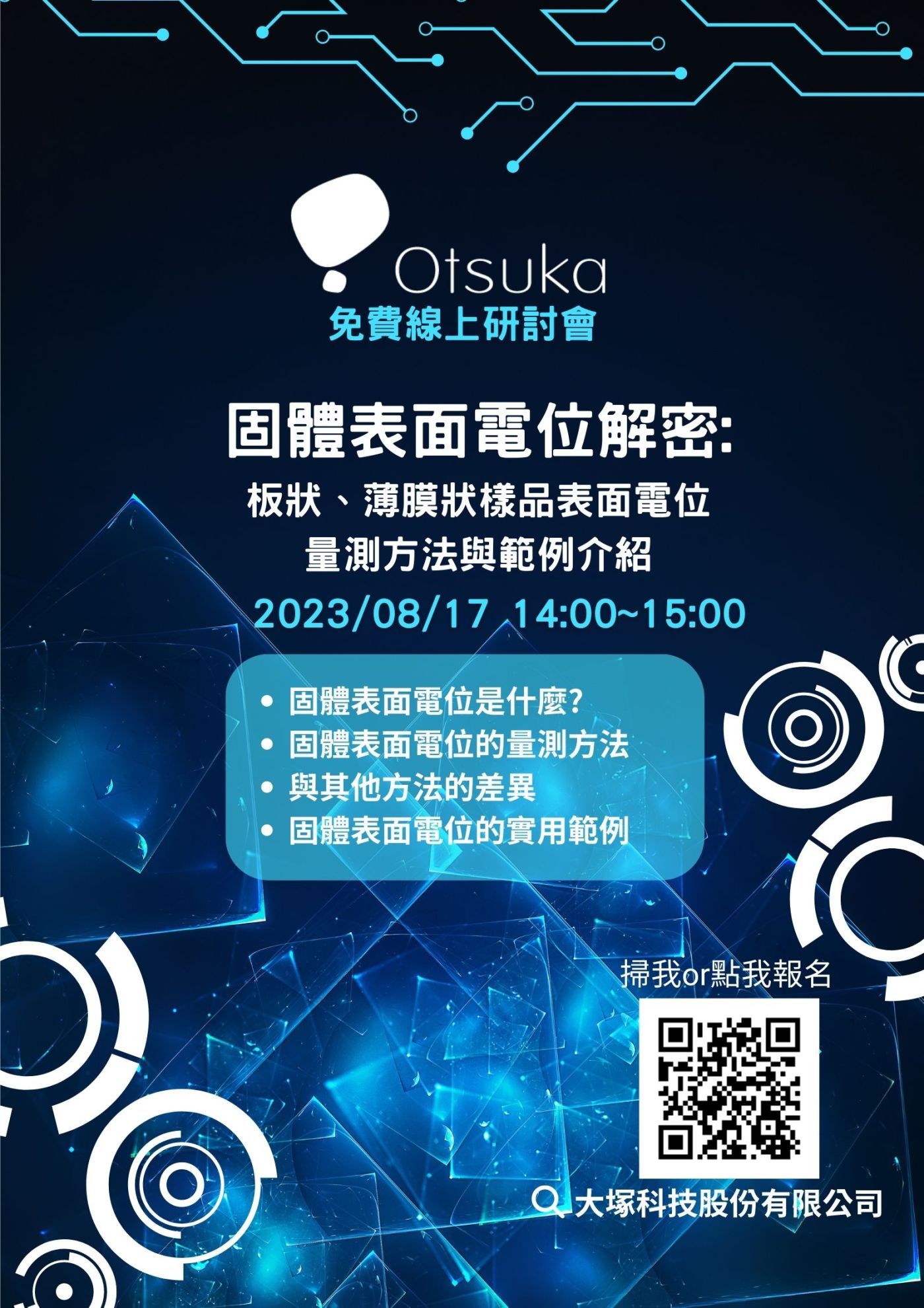 固體表面電位線上研討會 固體表面電位線上研討會
